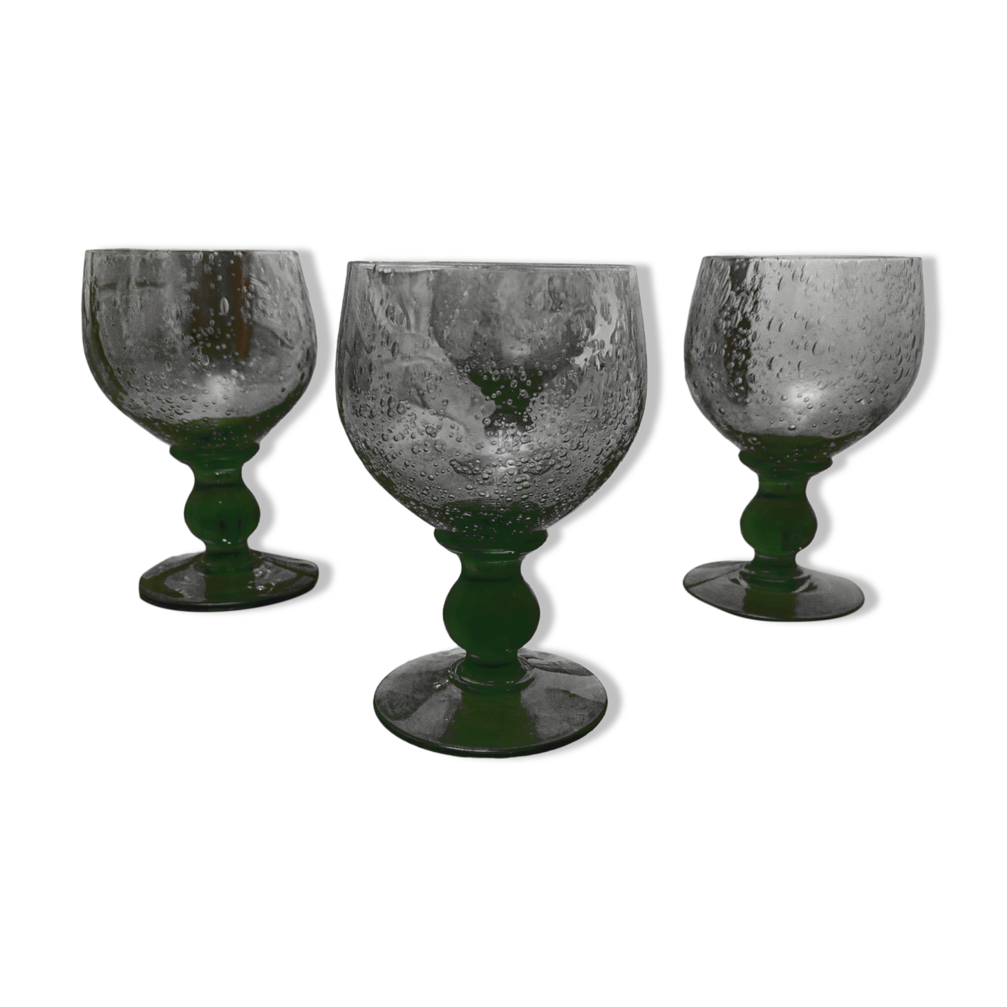 Biot style bubble blown glasses