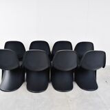 Black panton dining chairs, set of 8