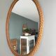 Vintage rattan braided mirror 65x44cm