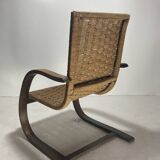 Cantilever wicker cord chair, 1930s