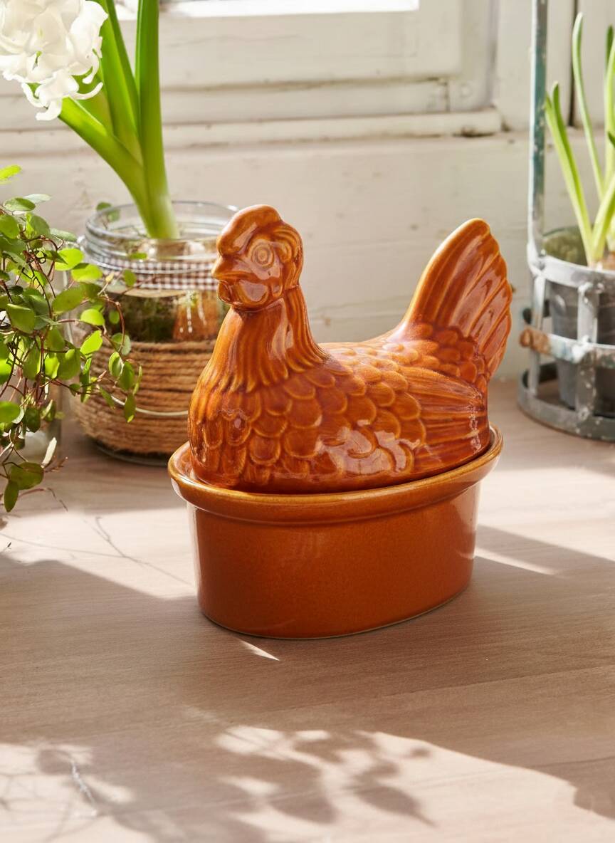 Terrine in a chicken shape