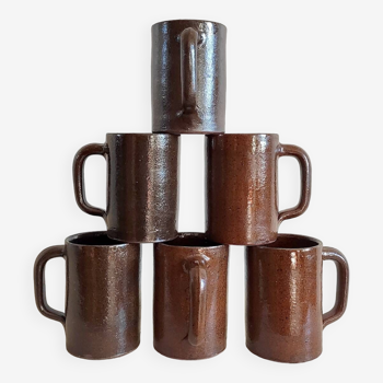 6 Pyrite-coated terracotta mugs