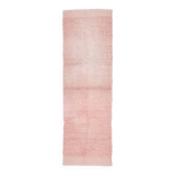 %100 Rose Pink Wool Vintage Runner Rug 67x215Cm