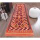 Vintage Turkish Oushak Handmade Wool Cotton Red Runner 91x368