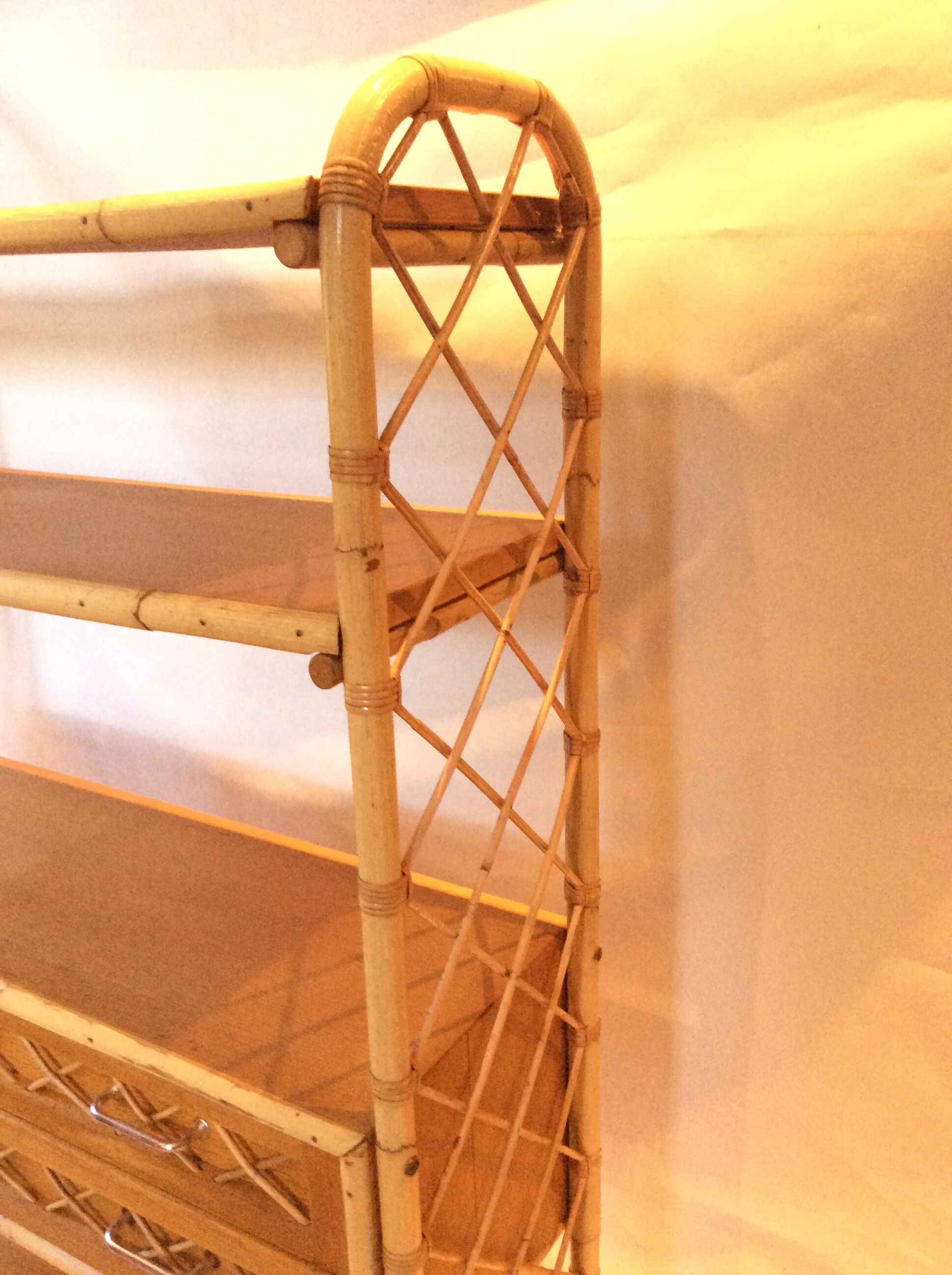 Vintage rattan shelf