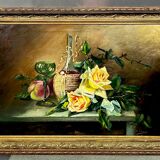 Charles de Naeyer (1877-1911) Still life with roses