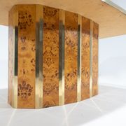 Mid-century modern dining table, Ash Burl, Italy