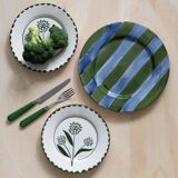 Hand painted ceramic dessert plate