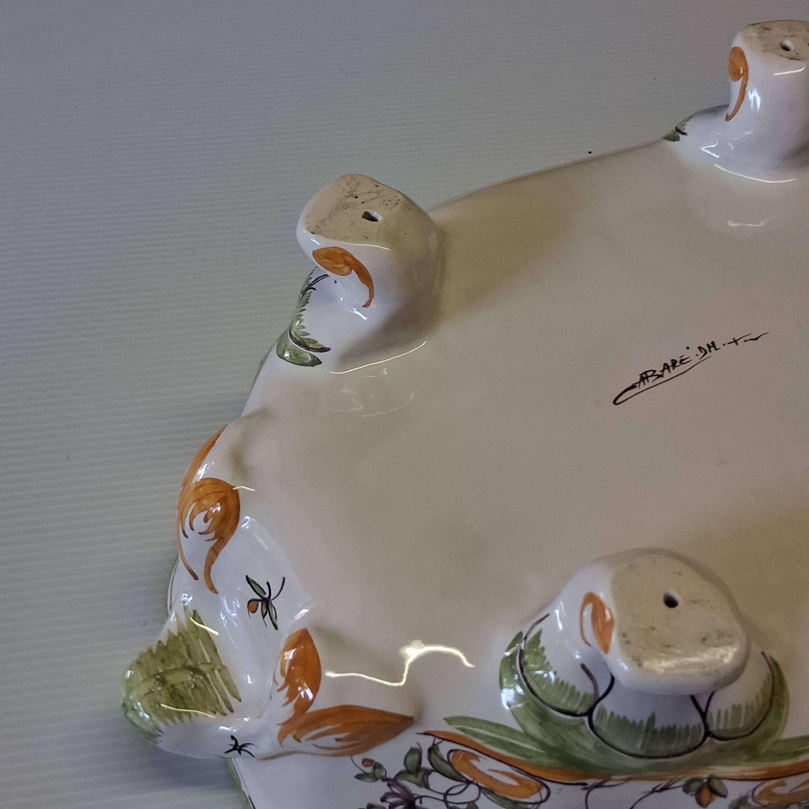 Superb vegetable dish/soup tureen in ceramic and its serving platter in very good condition.