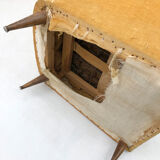 Vintage yellow wingback armchair 1950s mid-century modernist