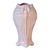 Large antique Art Nouveau majolica vase signed Salis-les-Bains