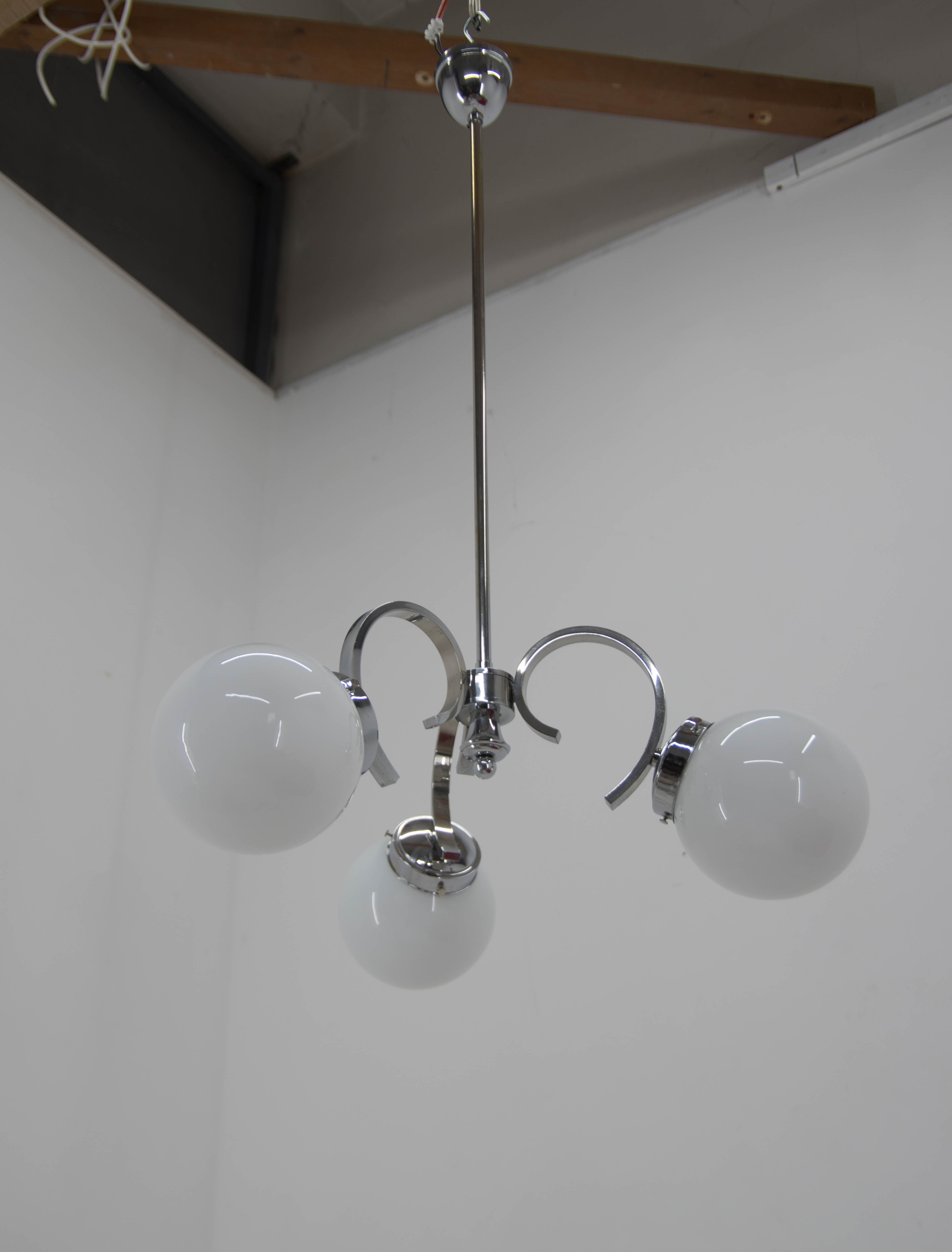 Art deco chandelier, 1930s, restored