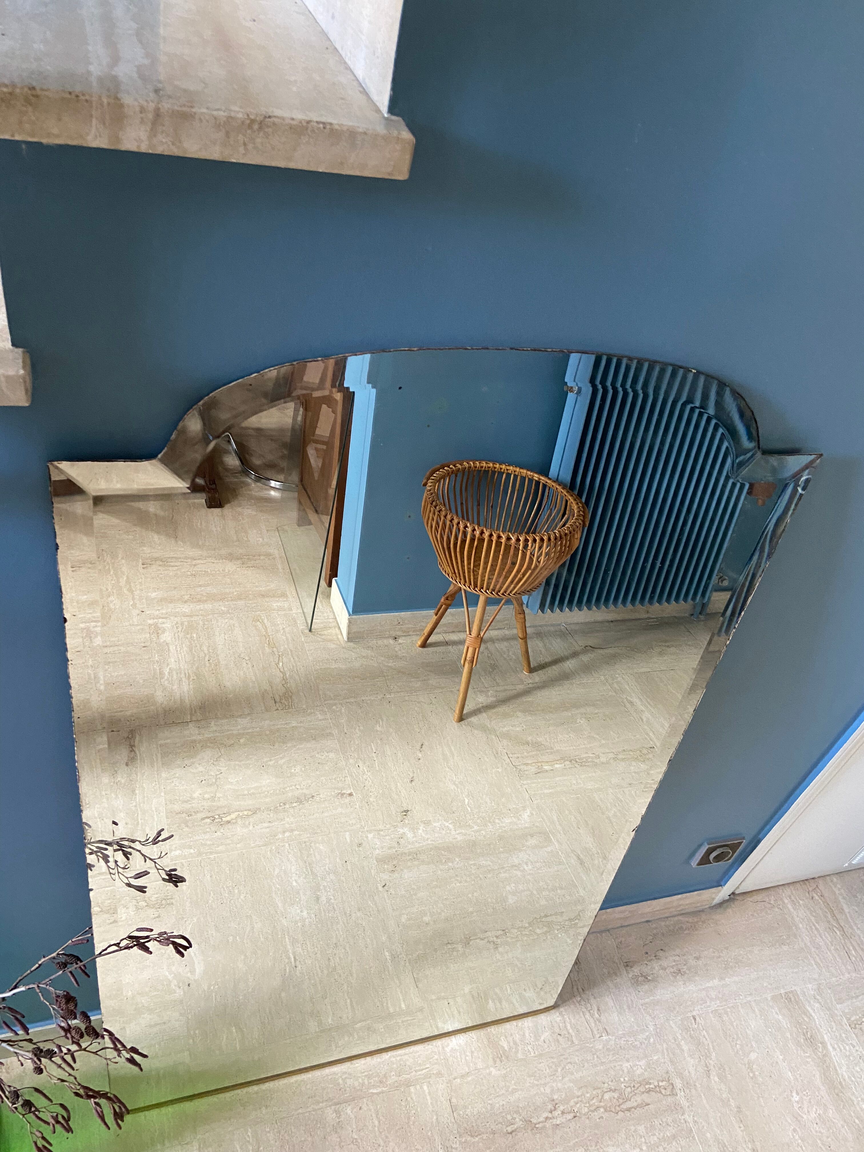 Old beveled mirror 127 x 75 cm