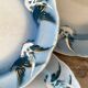 Rare dessert plates Terre de Fer Choisy le Roi, birds.