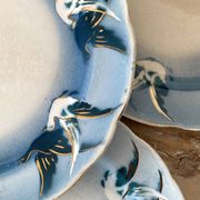 Rares assiettes à dessert Terre de Fer Choisy le roi , oiseaux