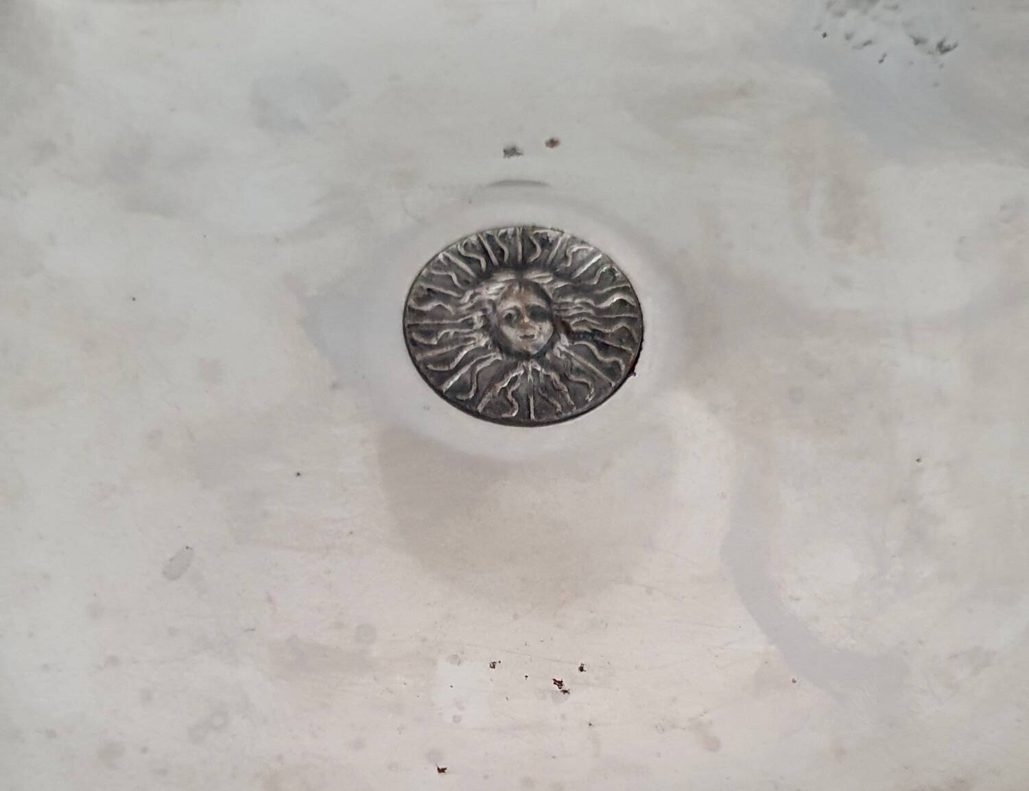 Set of 5 silver metal "Medusa head" trinket trays