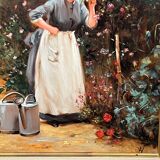 Tableau "Fille aux fleurs".