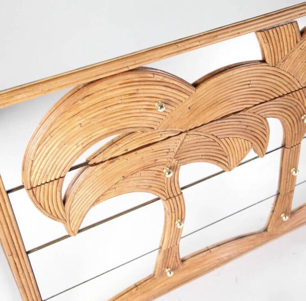 Commode « palmiers: en rotin et miroir