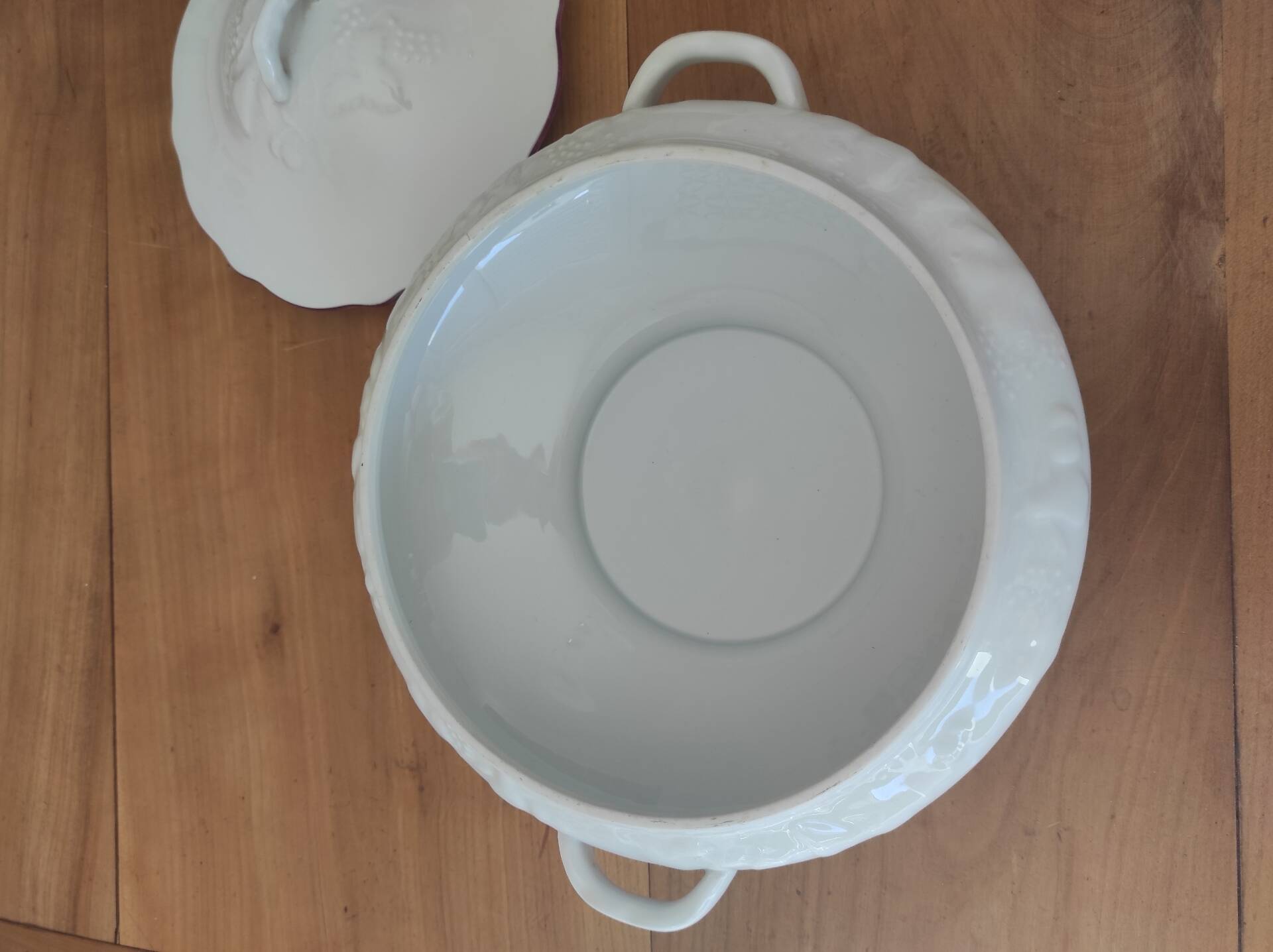 Vegetable soup tureen porcelain Ph. Deshoulière California series decoration