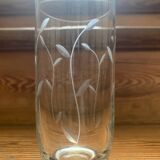 6 old engraved water or orangeade glasses
