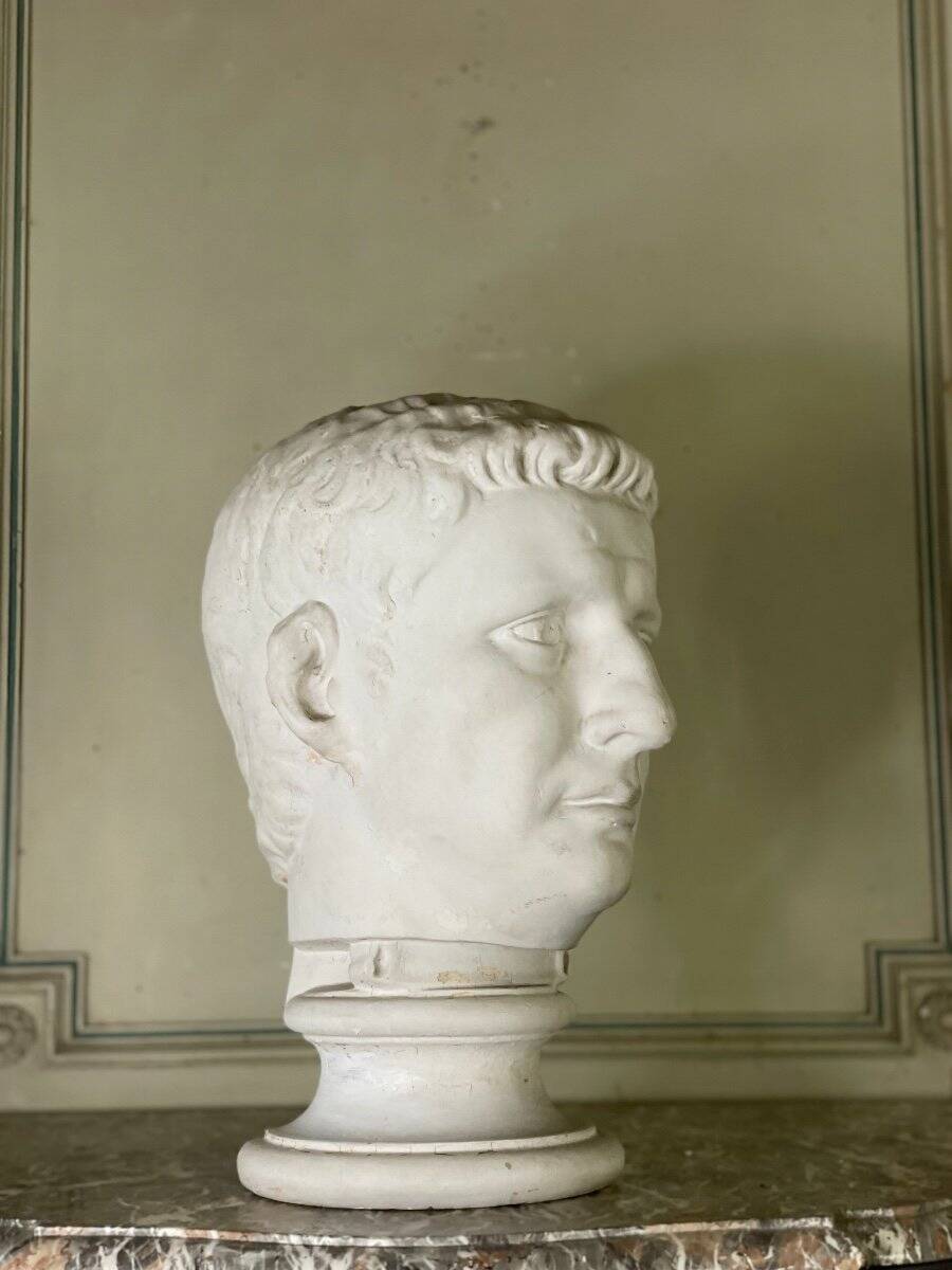 Plaster bust of a Roman emperor