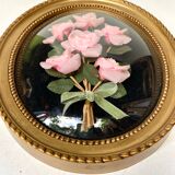 Oval frame domed glass curved roses