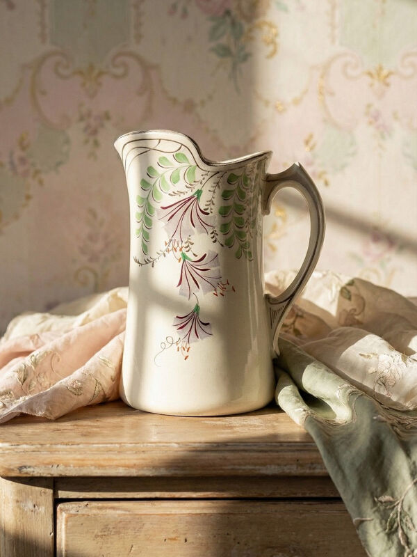 Grand broc de toilette ancien faïence Hamage Moulin des Loups