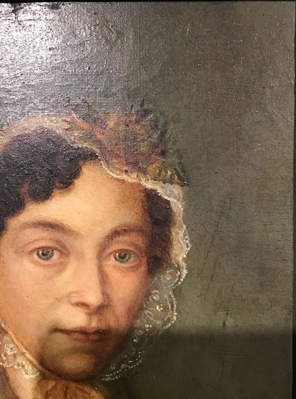 Portrait of a woman with a veil, 19th century.