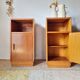 Art Deco pair of bedside tables in light oak by A. Gardner & Son