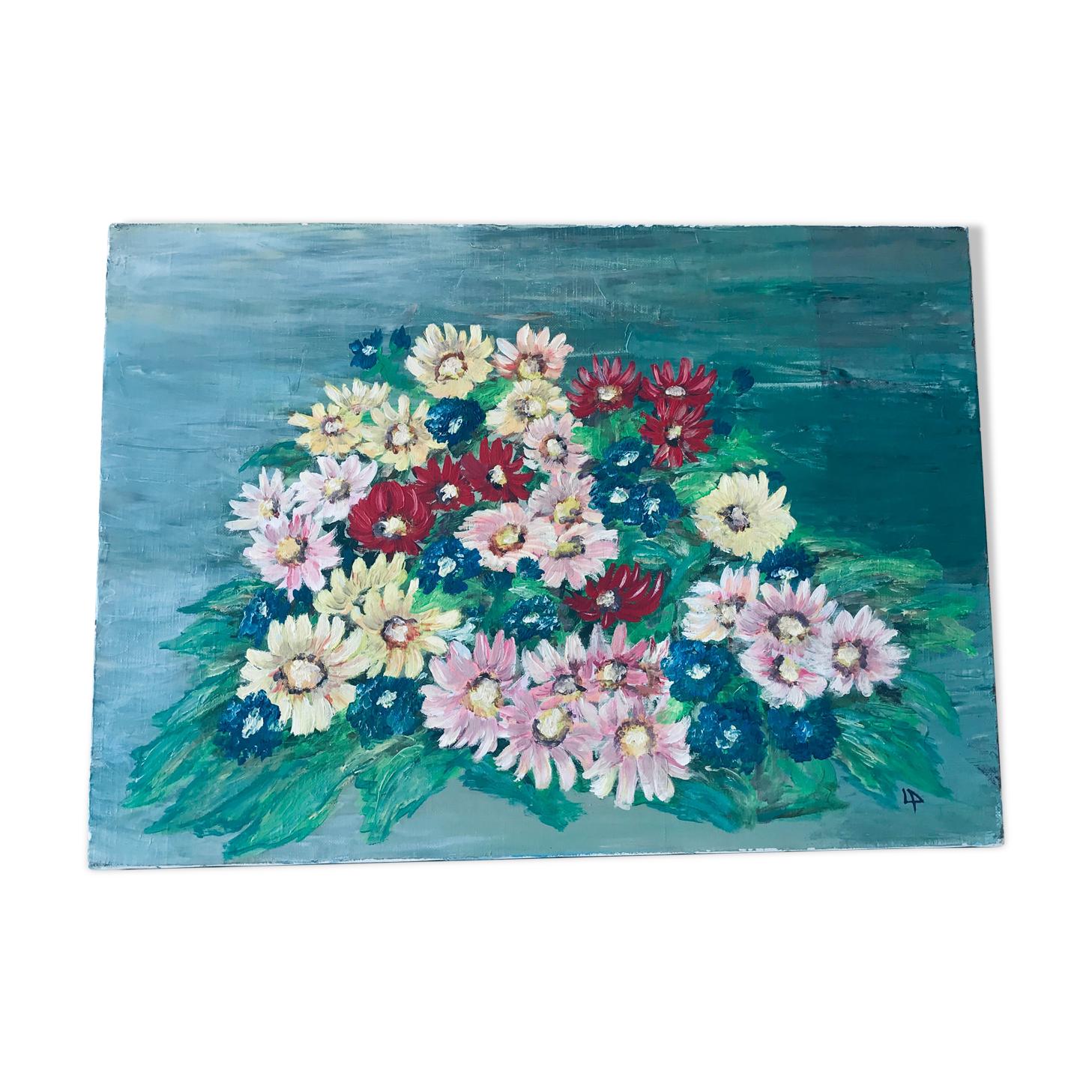 Oil on canvas small flowers