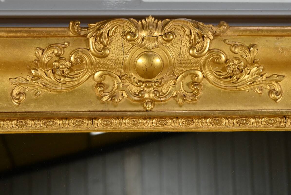 Important Gilded Mirror, Louis XIV style – Mid 19th century