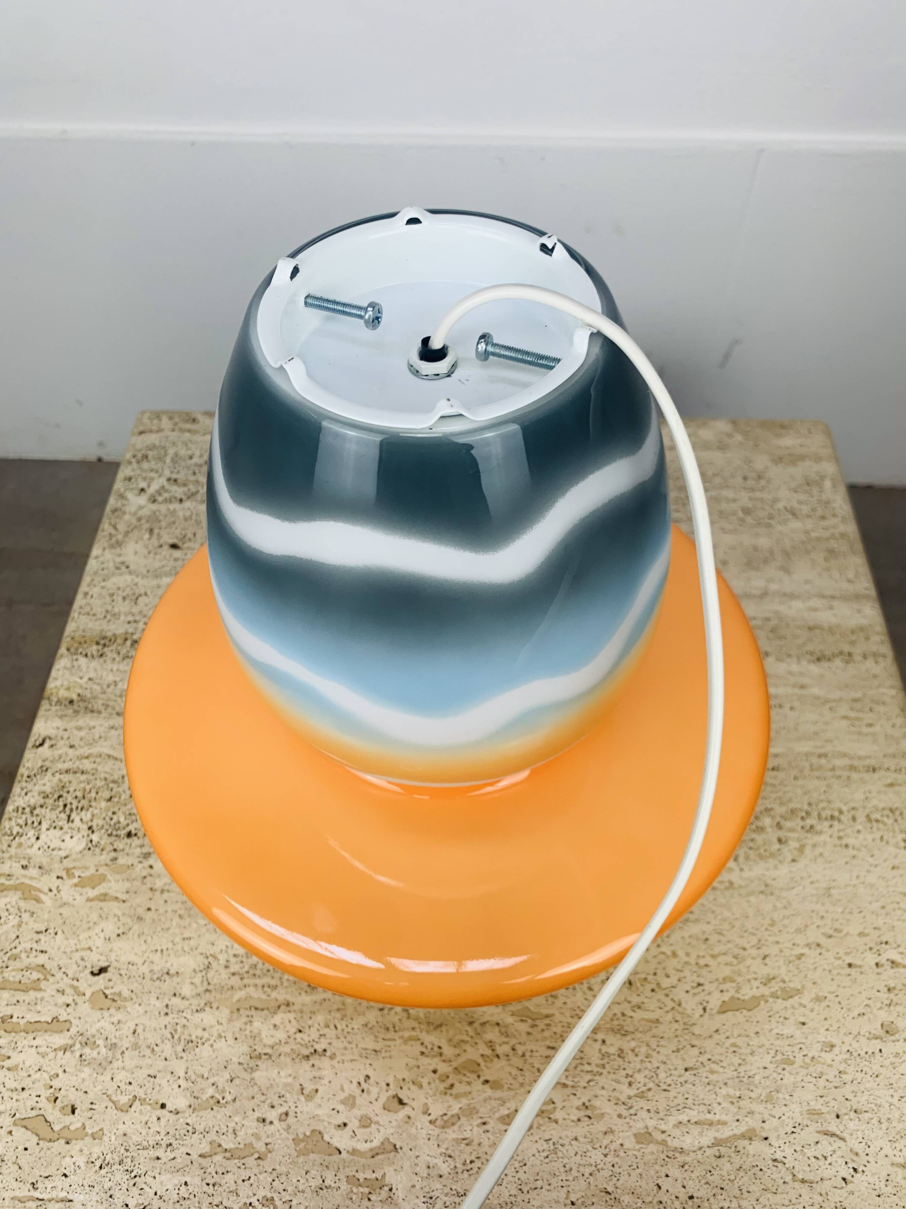 80s glass mushroom lamp, vintage