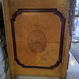 "Louis XIV" style commode with green Alpine marble and walnut burl.