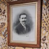 Lot of 2 victorian couple photo frames portrait ancestor painting woman and man xix france