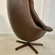 Vintage danish mid century leather swivel egg chair by bramin 1960,s