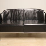 Vintage sofa in synthetic leather and chrome metal, 1970s