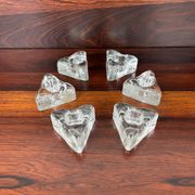 6 ice cube candle holders, molded glass