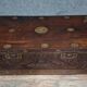 Antique carved wooden chest with gilded brass – Orient / 19th century