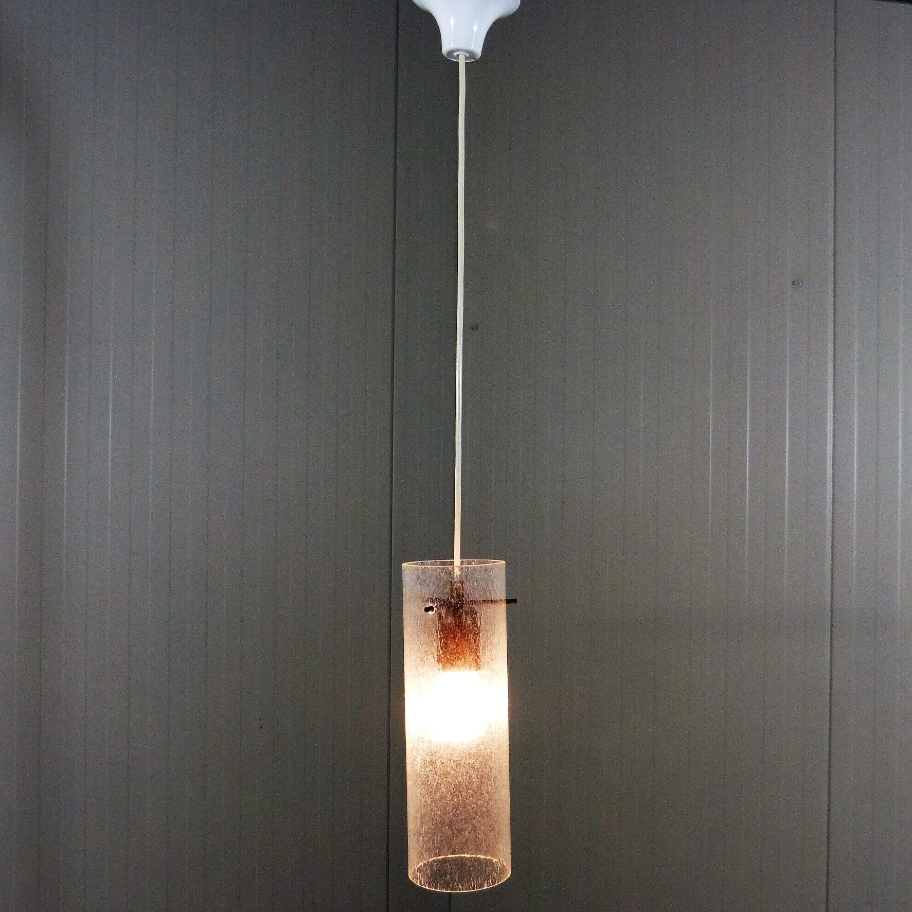 Vintage Kaiser Leuchten glass hanging lamp, 1960’s