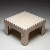 Square coffee table in travertine 1980