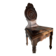 Wooden chair with Breton leather seat