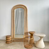 Rattan foot mirror with braces H:2m