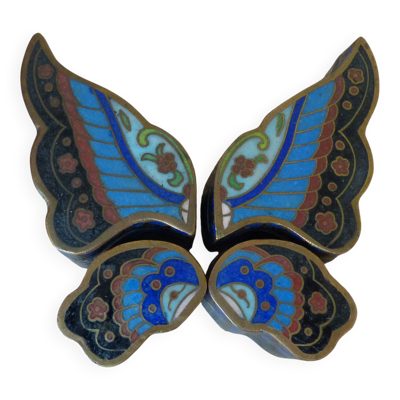 Ancienne boîte papillon chinoise en cloisonné puzzle – Émail