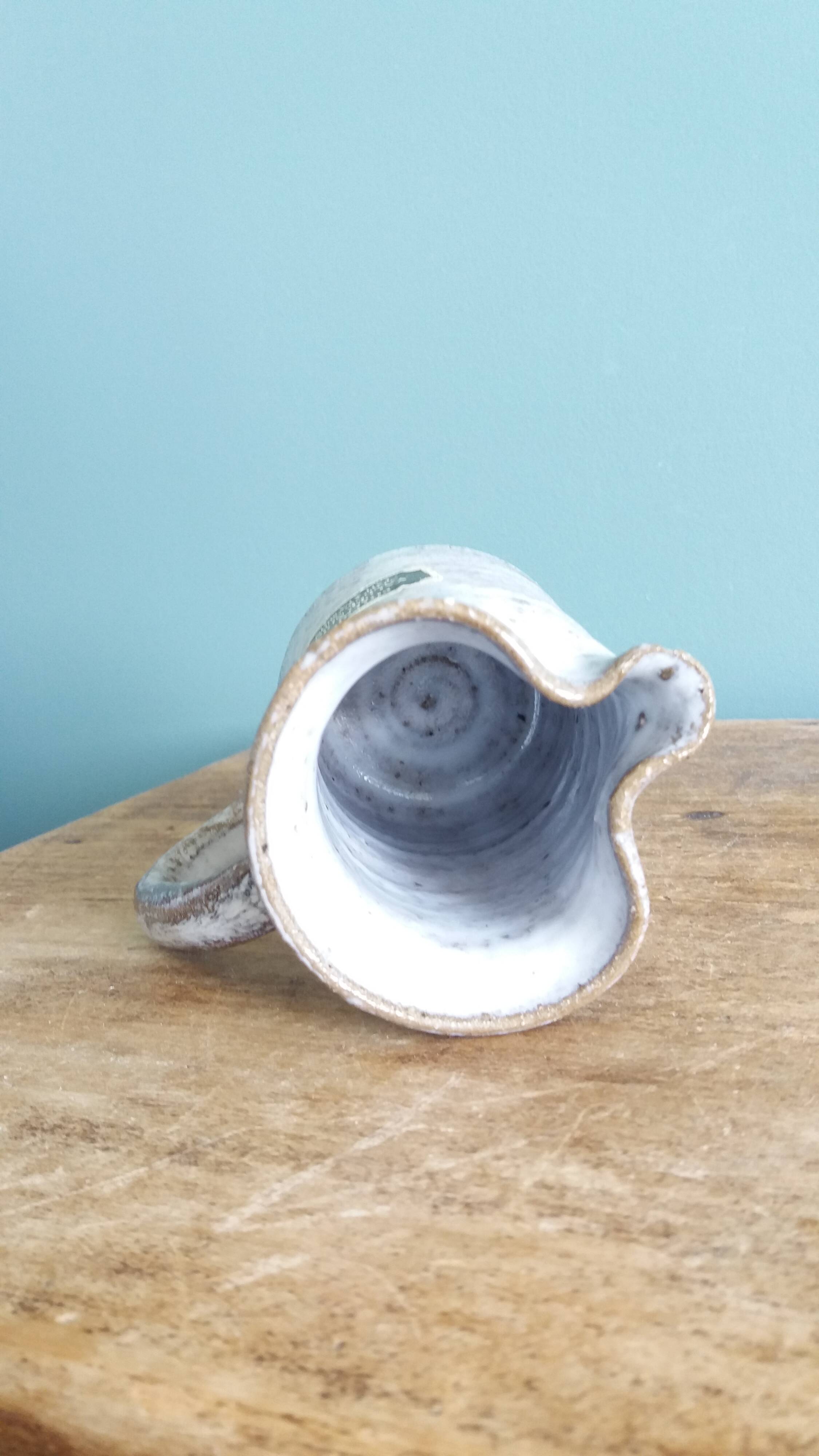 Stoneware pitcher from Berry signed Les Poteries de la Vallée Noire.