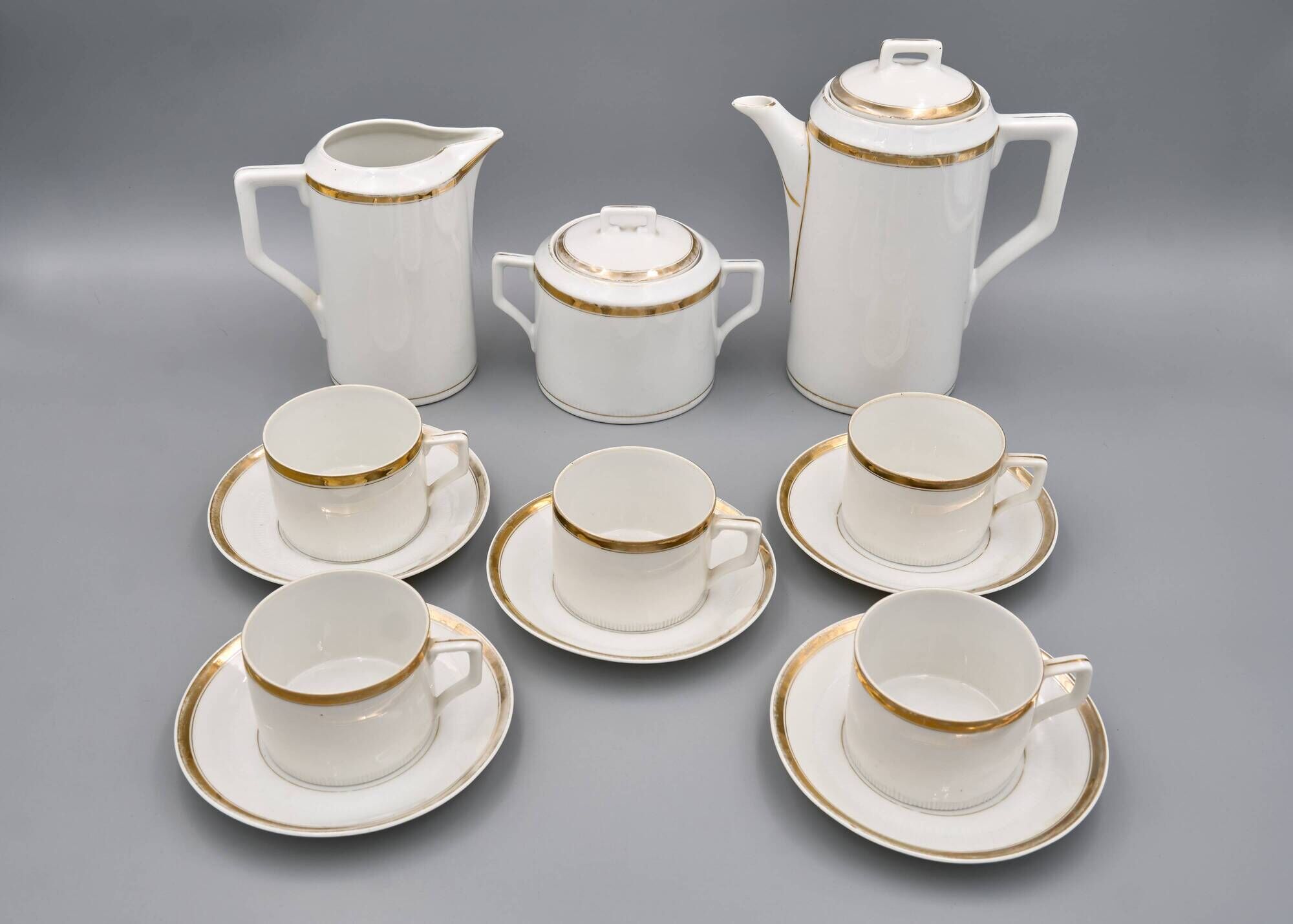 Art Déco Porcelain Coffee Set „Modern”, Porzellanfabrik Merkelsgrün