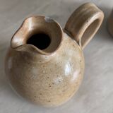 Stoneware oil pitcher x2