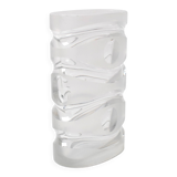 Mid-Century Iced Crystal Glass Vase: Peill & Putzler, Germany, 1960s