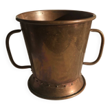 Copper plant pot with side handles