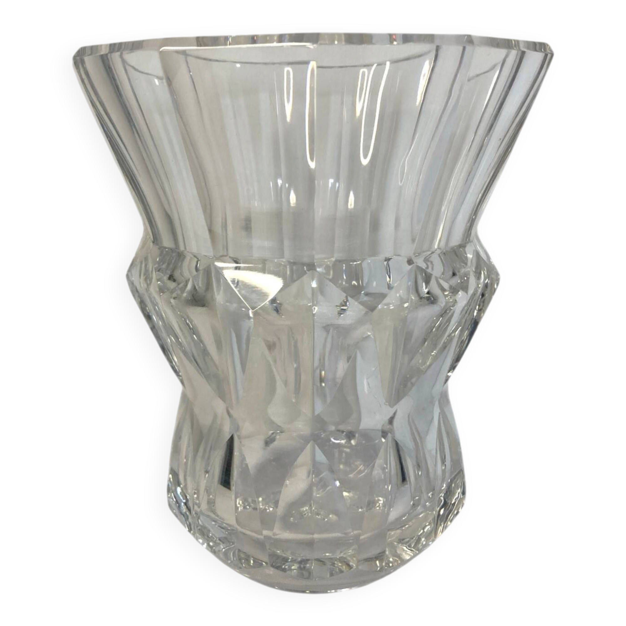 Val Saint Lambert, curved crystal vase circa 1950