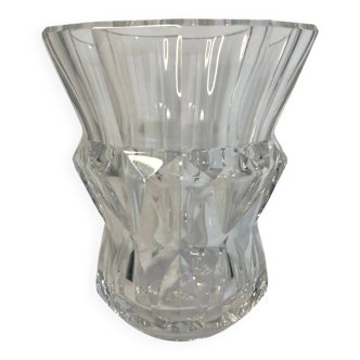 Val Saint Lambert, curved crystal vase circa 1950